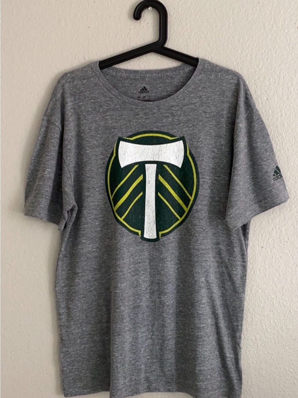adidas Men’s Heather Gray Portland Timbers Axe Logo Tee
